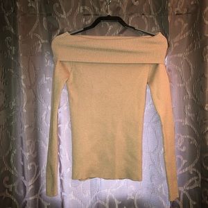 forever 21 off the shoulder tan sweater